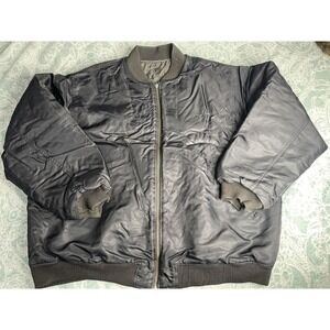 Vtg Y2K SEAN JOHN Full Zip Aviator Bomber Jacket Black Men's 4XL Spellout